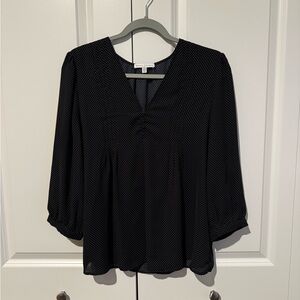 Chic Black Polka Dot Blouse